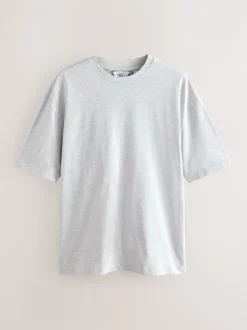 Next - Coupe ample - T-shirt épais 3 Pack Gris/bleu clair/bleu marine chiné Sale