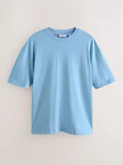 Next - Coupe ample - T-shirt épais 3 Pack Gris/bleu clair/bleu marine chiné Sale
