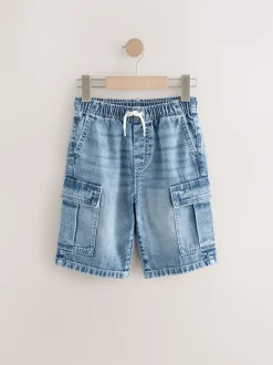 Next Gris/bleu moyen - Short cargo en jean 100% coton Lot de 2 (3-16ans) Discount