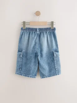Next Gris/bleu moyen - Short cargo en jean 100% coton Lot de 2 (3-16ans) Discount