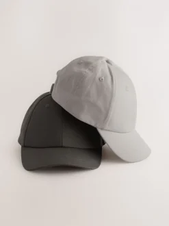 Next Gris/Charbon - Casquettes de baseball 100% coton 2 Pack (1-16ans) Outlet