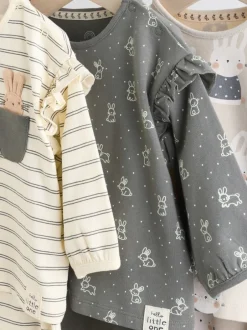 Next - Ensemble haut à manches longues et leggings 6 pièces (0mois-3ans) Gris/Crème Character Outlet