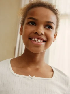 Next Gris/écru - Pyjama à taille pliée douce (3-16ans) Clearance