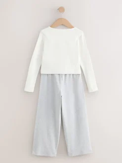 Next Gris/écru - Pyjama à taille pliée douce (3-16ans) Clearance