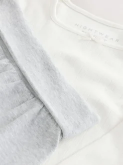 Next Gris/écru - Pyjama à taille pliée douce (3-16ans) Clearance