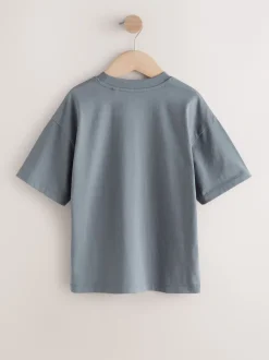 Next Gris/jaune/minéral/rouge - Lot de 4 T-shirts à Manches courtes avec Logo Graphique sur la Poitrine (3-16ans) Clearance