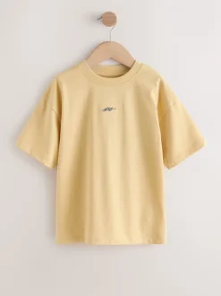 Next Gris/jaune/minéral/rouge - Lot de 4 T-shirts à Manches courtes avec Logo Graphique sur la Poitrine (3-16ans) Clearance