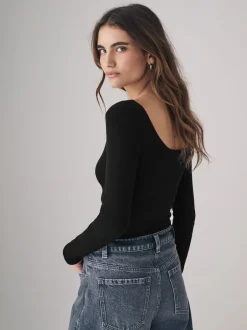 The Set Gris/noir/blanc - 3{Lot Manches longues nervurées Body Sale