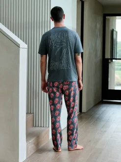 Next Gris/rouge - Ensemble de pyjamas The Rolling Stones à manches courtes Hot