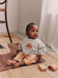 Next Gris/rouille - Ensemble sweat et pantalon de jogging bébé (0mois à2ans) Clearance
