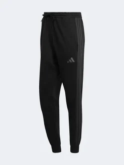 adidas Ground noires - Essentiels Pantalon de jogging polaire à rayures 3 Outlet