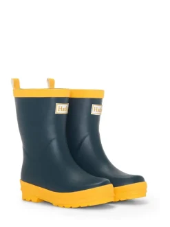 Hatley Bottes de pluie bleu marine et Jaune mat Outlet