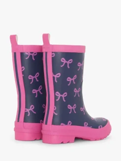 Hatley Bottes de pluie mates bleues à nœuds adolescentes Clearance