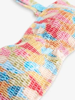 Never Fully Dressed Haut de bikini brillant froncé New