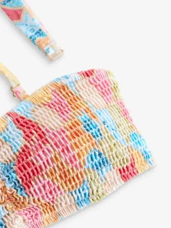 Never Fully Dressed Haut de bikini brillant froncé New