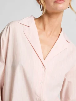 Hunkemoller Haut de pyjama en popeline de coton rose Outlet