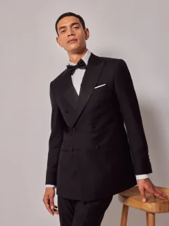 Hawes & Curtis Slim Dinner Double boutonnage Noir Costume Veste Sale