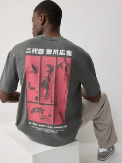 Next Hiroshige gris anthracite - Coupe ample - T-shirt avec licence d’artiste Sale
