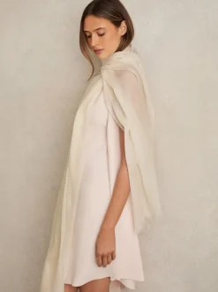 Reiss Hors blanc - Écharpe légère en laine et cachemire Heidi Best