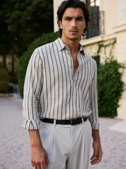 MAUVAIS Hors blanc - Chemise Bocelli à rayure manches longues Clearance