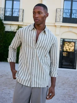 MAUVAIS Hors blanc - Chemise Bocelli à rayure manches longues Clearance