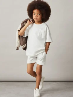 Reiss Hors blanc - Short Perry en coton brodé Online