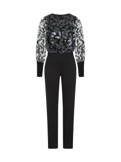 Hot Squash Combinaison bleue en Ponte avec manches blousons