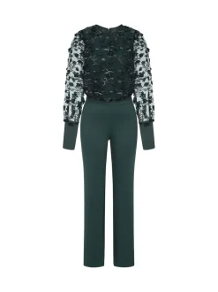 Hot Squash combinaison verte en ponte avec manches blouson Clearance