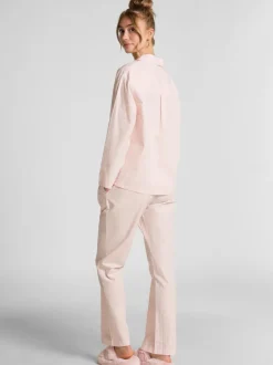 Hunkemoller Jogging pyjama en coton popeline rose New