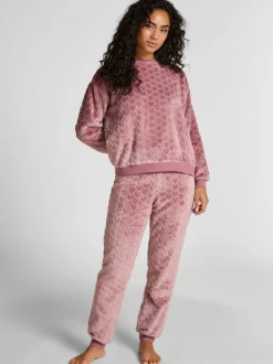 Hunkemoller pyjama violet en polaire cœur Online
