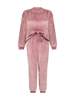 Hunkemoller pyjama violet en polaire cœur Online