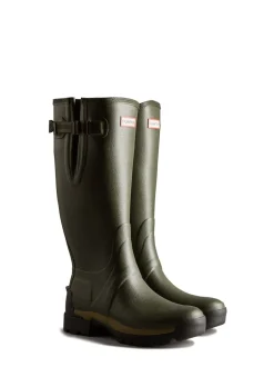 Hunter Wellies Vert Balmoral Grand Side Adjustable Neoprene Doublée Techsole Discount