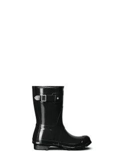 Hunter Womens Original Short Gloss Noir Wellies Discount