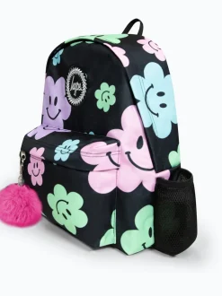 Hype . Sac à dos emblématique Happy Flower noir pour fille Discount