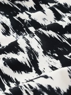 Next Ikat noir/crème - Maillot de bain Essential galbant le col haut Discount