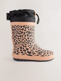 Next Impression animale brune - Bottes en caoutchouc resserrées New