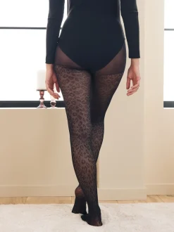 Next Impression animale noire - Patron Collants 1 Pack Outlet