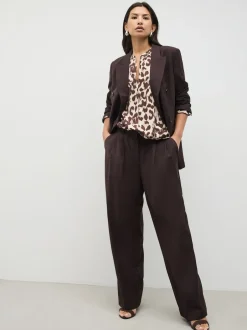 Next - Chemisier manches longues à col V Impression animale rose Discount