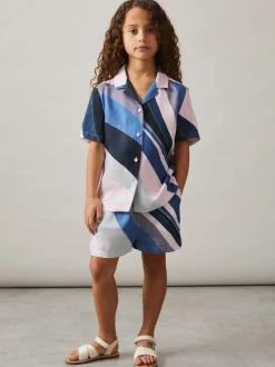 Reiss Impression bleue - Tommi Chemises à col cubain imprimé Sale