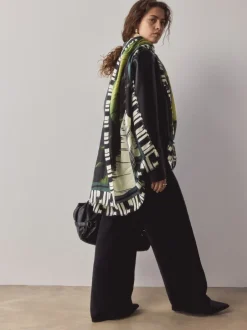 Next Impression De paume noire - Écharpe légère