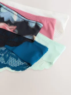 Next Impression florale noire - No VPL Lace Back Briefs 5 Pack Brésilien