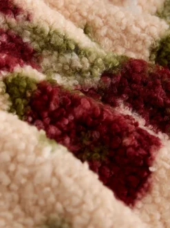 Next - Polaire douce en polaire en peau de mouton à col zippé Impression florale rose Outlet