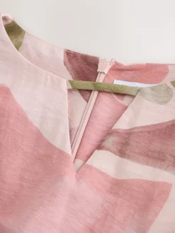 Next Impression florale rose - Robe longue caftan à col en V 3/4 Online