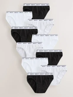 Next Impression noir/blanc - Lot de 10 slips de bikini (5-16 ans) Best