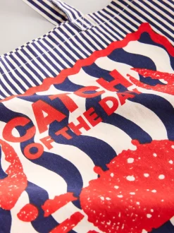 Next Imprimé - Sac shopping 100% coton imprimé sardine Sale