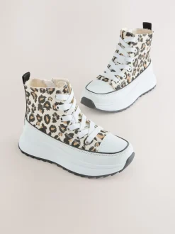 Next Imprimé animal - Extra Chunky Lace-Up With Zip Trainers Outlet