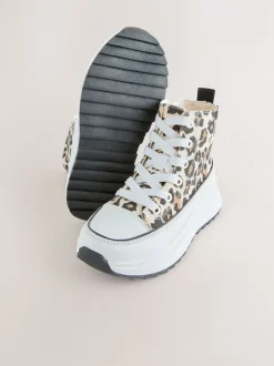 Next Imprimé animal - Extra Chunky Lace-Up With Zip Trainers Outlet