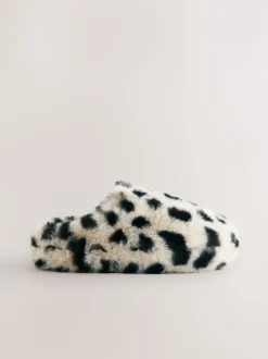 Next Imprimé animal - Faux Fur Mule Slippers Outlet