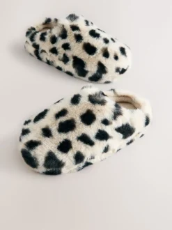 Next Imprimé animal - Faux Fur Mule Slippers Outlet