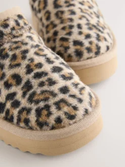 Next Imprimé animal - Flatform Shoot Fleece Lined Slippers Discount